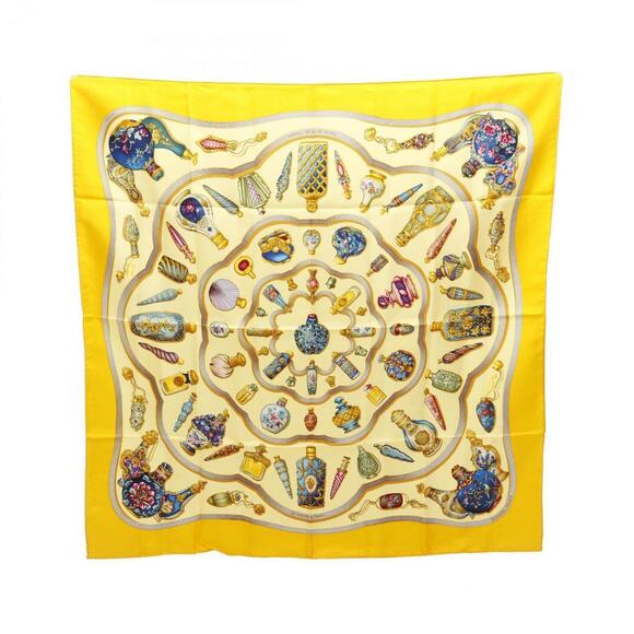 HERMES Authentic Yellow Silk Scarf - Picture 1 of 5